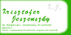 krisztofer jeszenszky business card